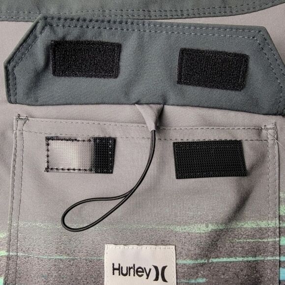 Hurley Men’s Phantom Gray Blue Green Overspray 20” Board Shorts Size 30 - Picture 10 of 15